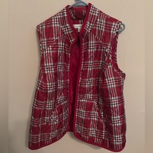 croft and barrow red plaid vest 1X